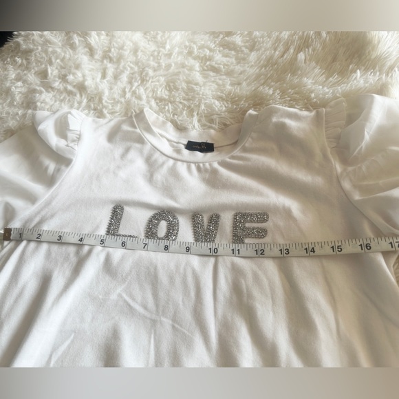 ONTWELFTH Rhinestone LOVE T-Shirt - Picture 7 of 10